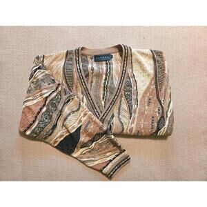 Tundra Sweater L | 90s 3D Knit Textured Cardigan